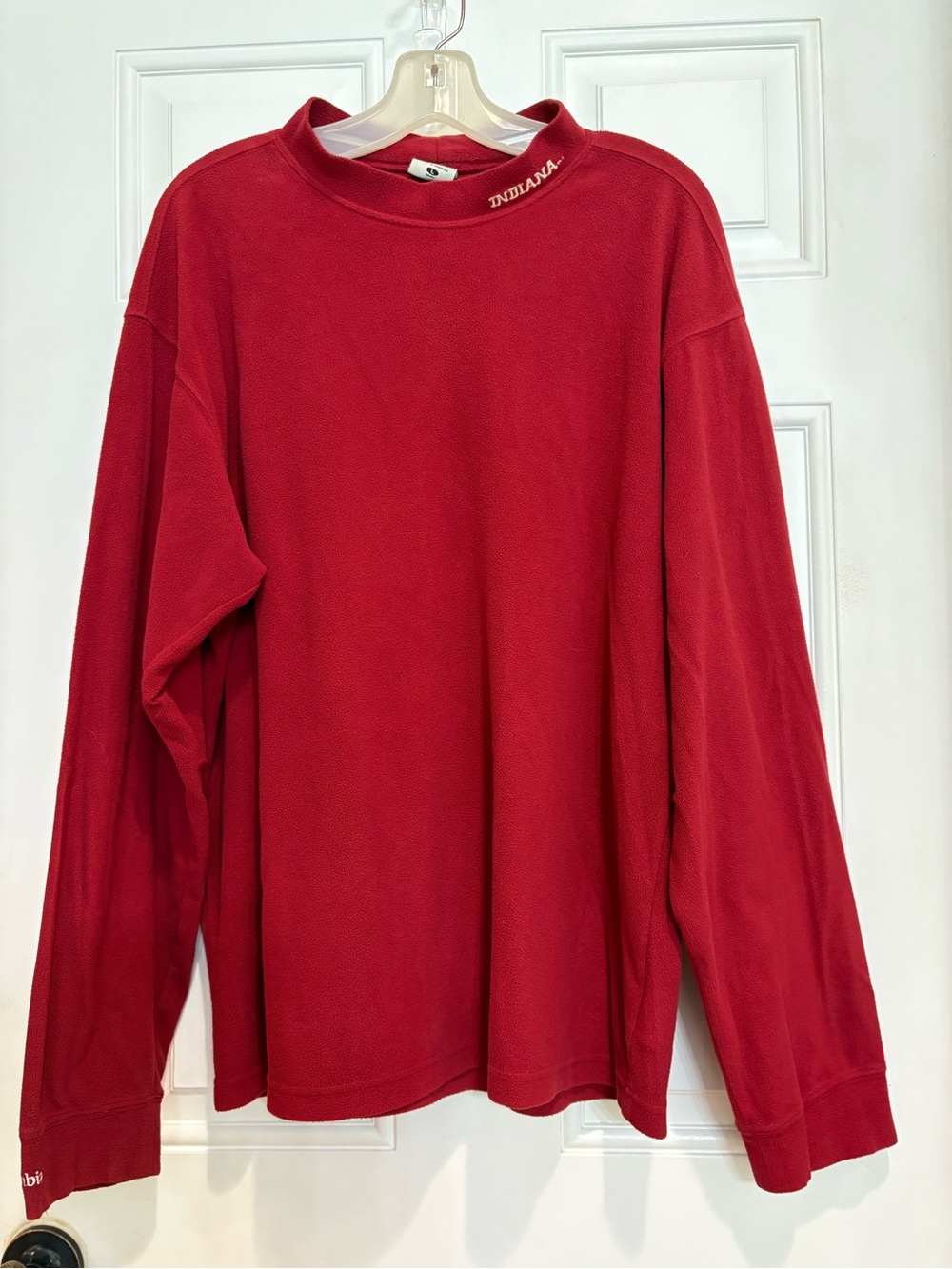 Men’s Vintage Columbia Sportswear Red INDIANA Long Sleeve Mock Neck Sweatshirt